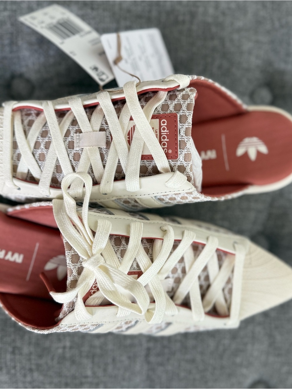 Ivy Park Adidas Mule NWT Women’s US 7 Lace-Up Sneaker Mule in Cream and Rosewood